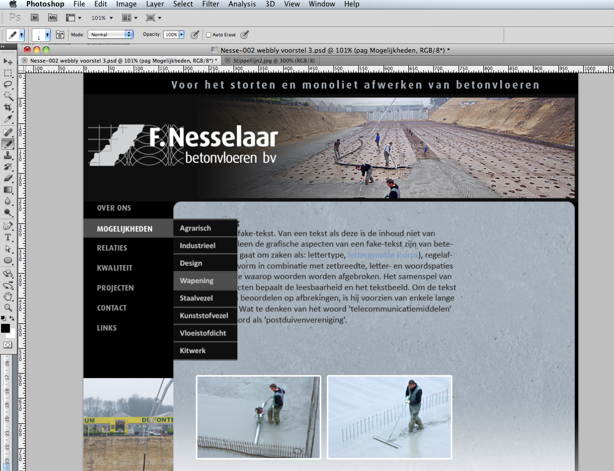 Website in bewerking